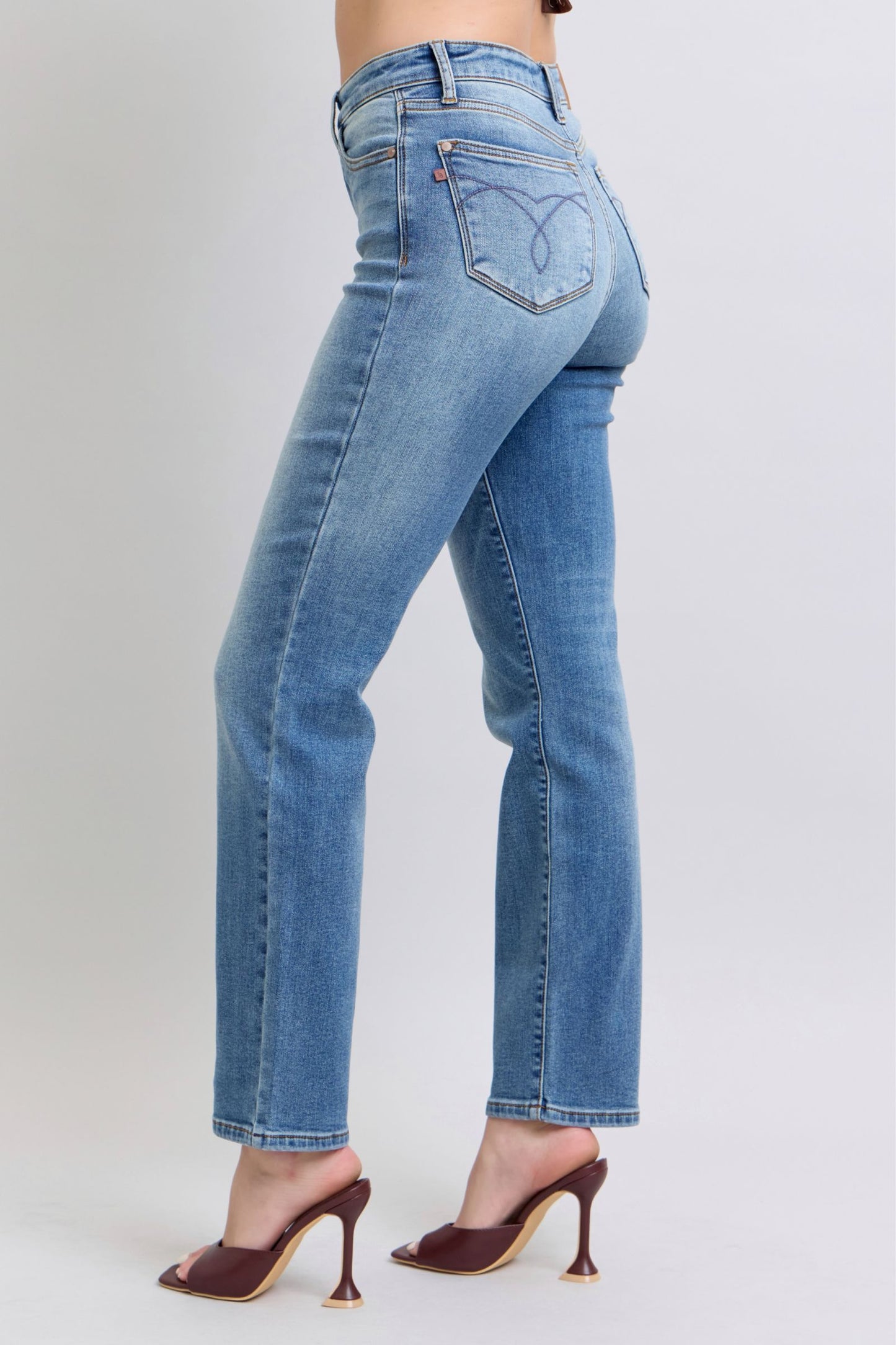 Judy Blue Go Getter Thermal Straight Leg Jeans (0-24W)