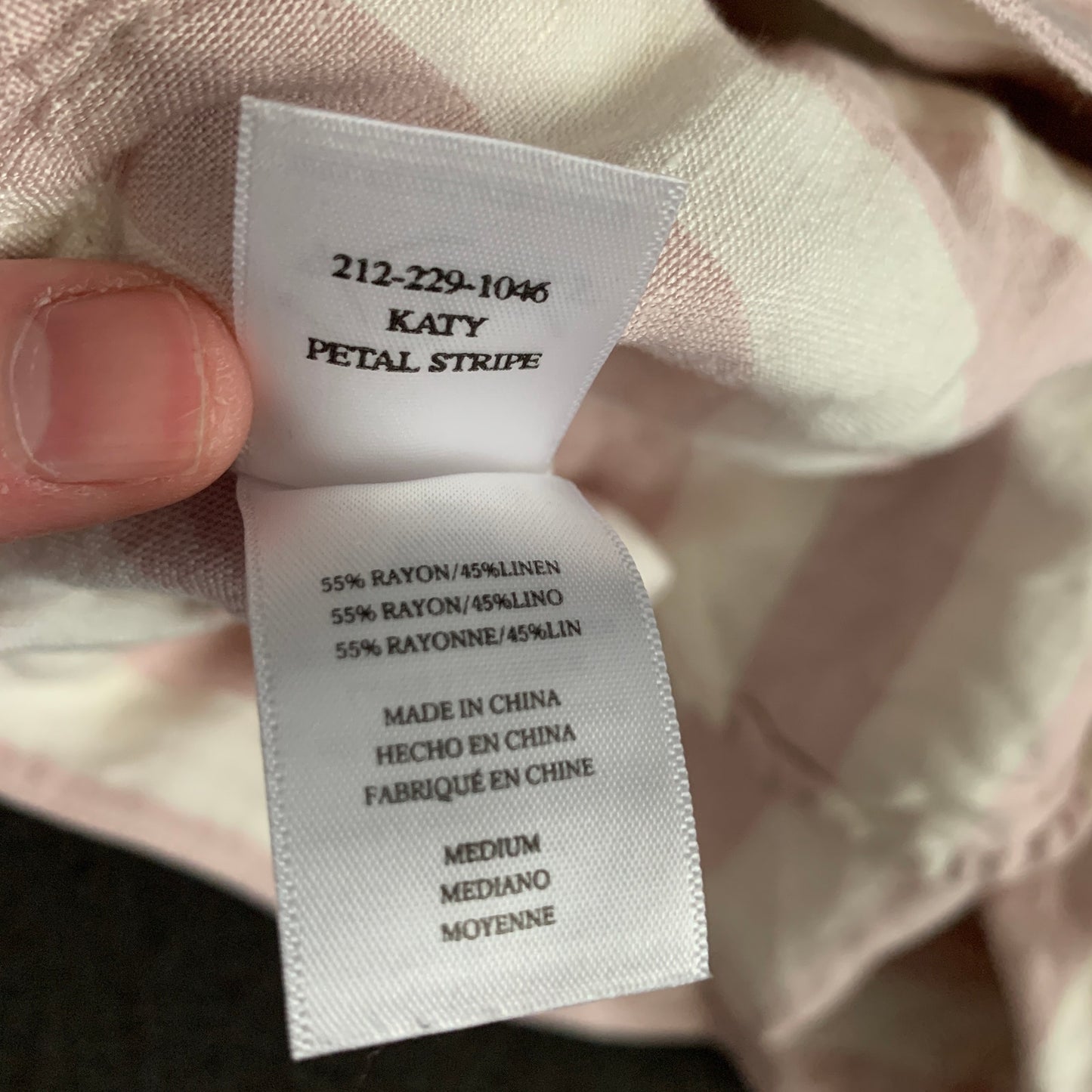 Rails Katy pink striped belted linen blend shorts SZ M