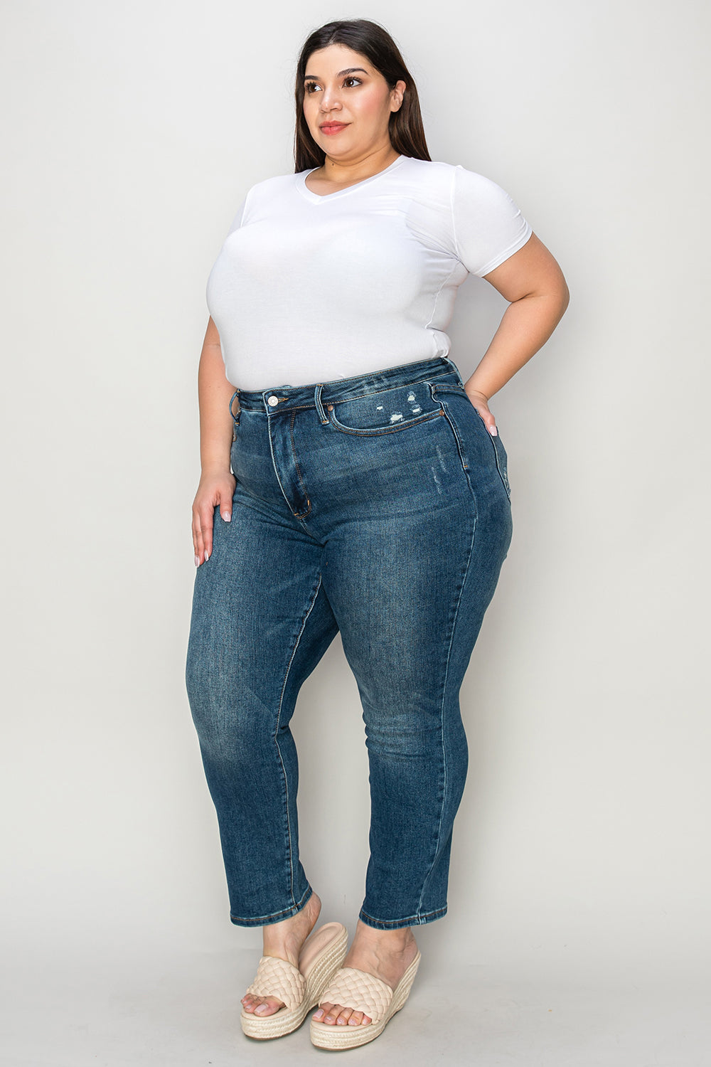 Judy Blue Fields + Fences Tummy Control Straight Leg Jeans (0-24W)