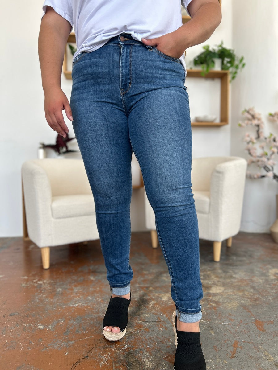 Judy Blue Wanna Be With You Cuffed Skinny Jeans (0-24W)