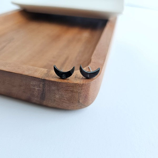 Spiffy & Splendid Moon Stud Earrings