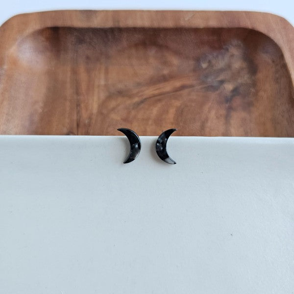 Spiffy & Splendid Moon Stud Earrings