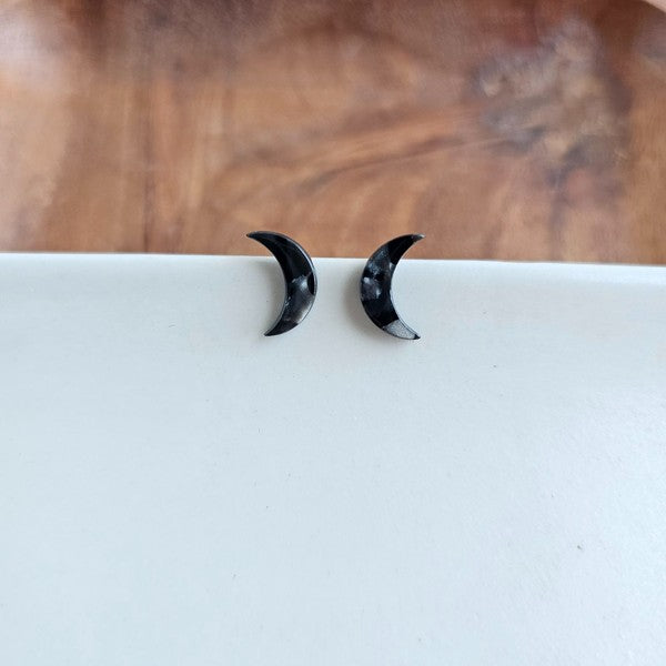 Spiffy & Splendid Moon Stud Earrings