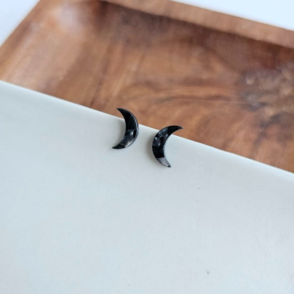 Spiffy & Splendid Moon Stud Earrings