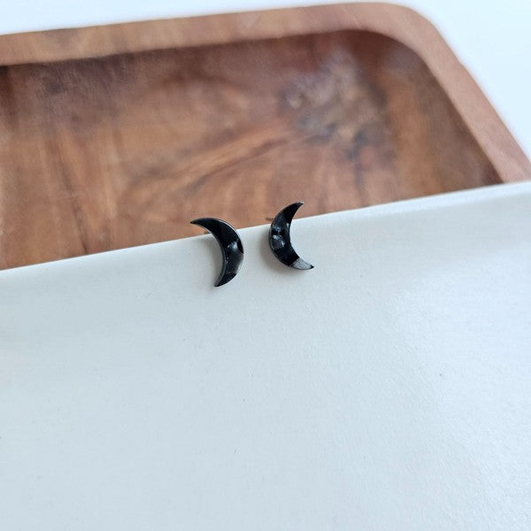 Spiffy & Splendid Moon Stud Earrings