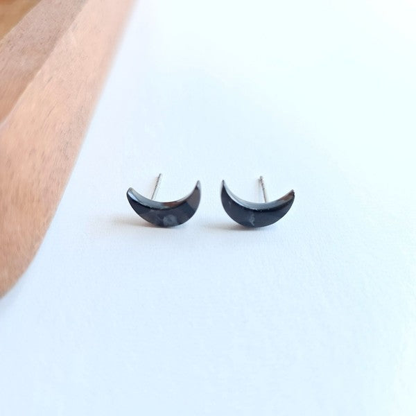 Spiffy & Splendid Moon Stud Earrings