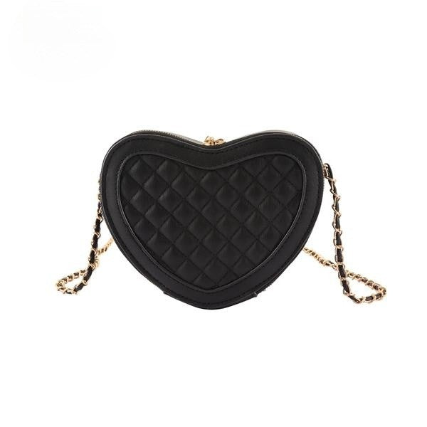 Bella Chic Heart Shaped Quilted Crossbody Bag