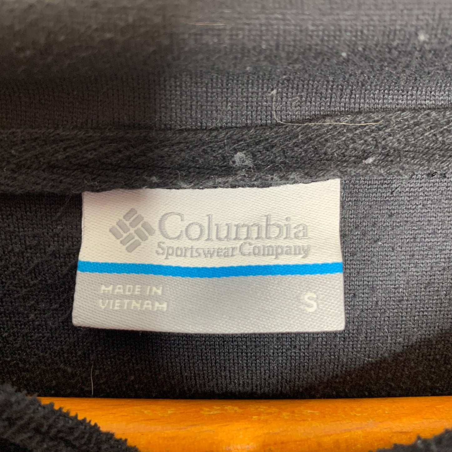 Columbia men's black fleece hooded sweatshirt SZ S