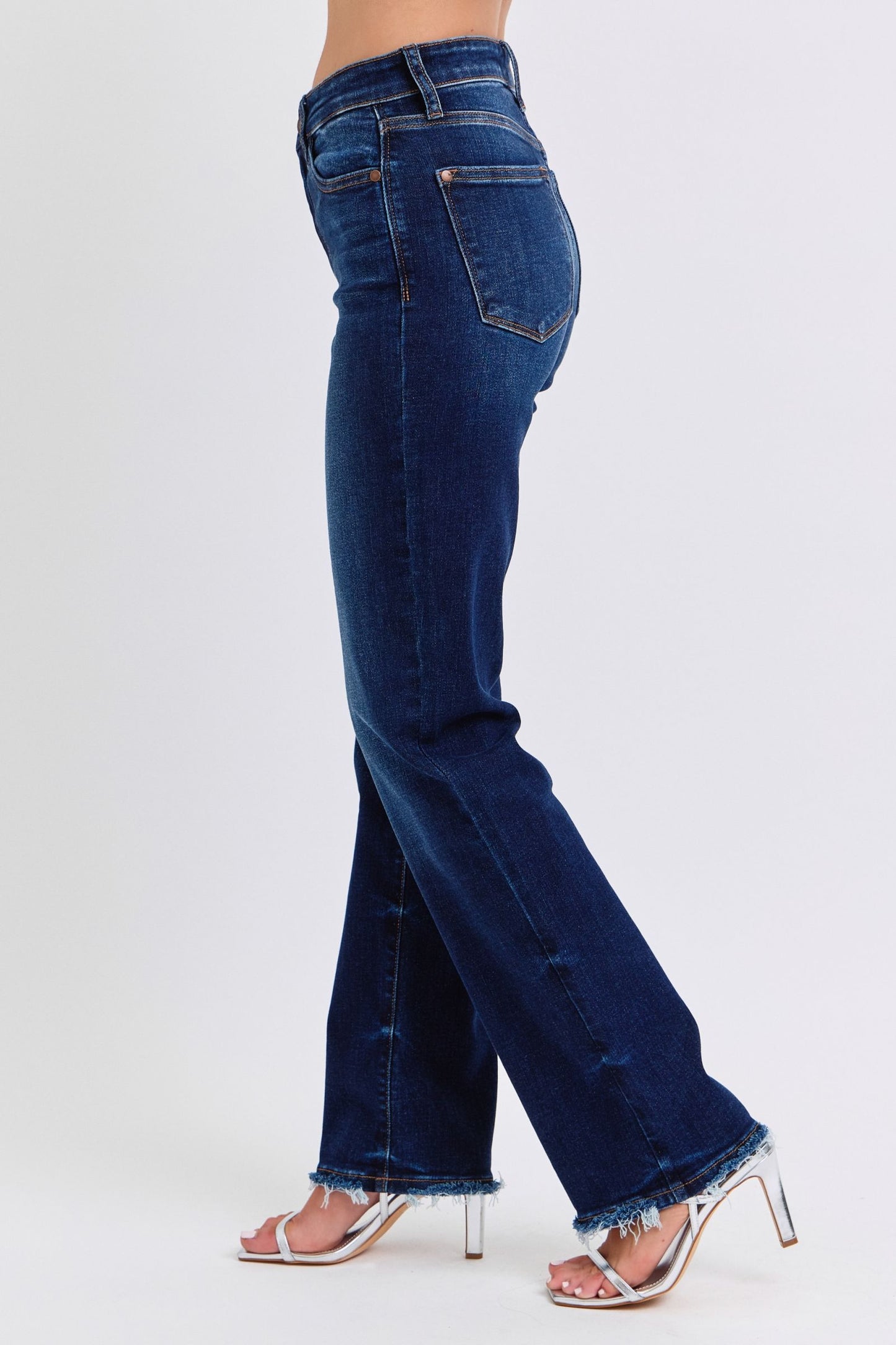 Judy Blue Me + U Raw Hem Straight Leg Jeans (0-24W)