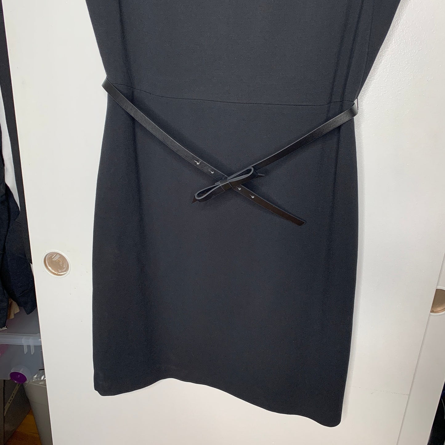 The Limited black bow belted sleeveless sheath dress SZ 14