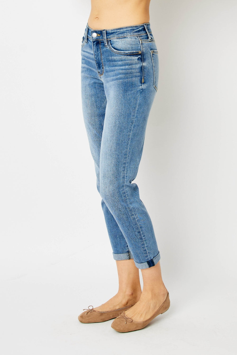 Judy Blue Bunny & Me Cuffed Straight Leg Jeans (0-24W)