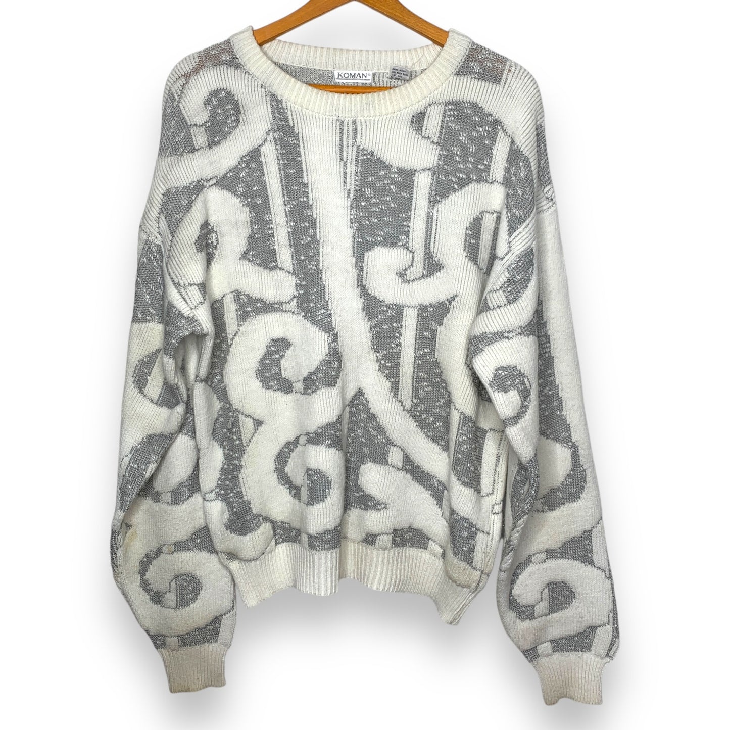 Vintage 90s Koman swirled chunky knit sweater SZ L