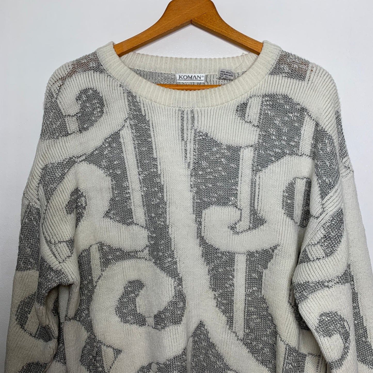 Vintage 90s Koman swirled chunky knit sweater SZ L