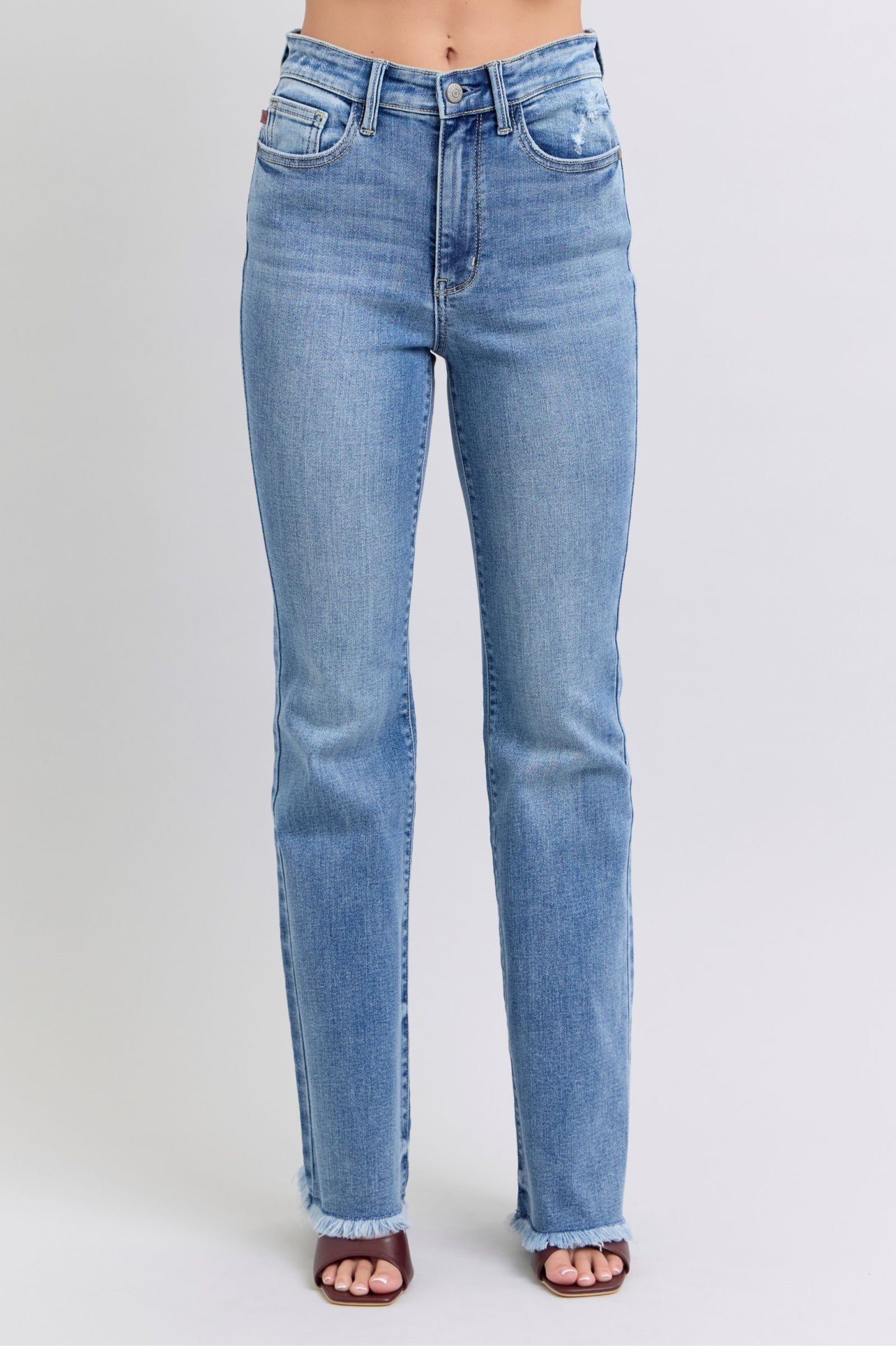 Judy Blue Kayce's Girl Raw Hem Bootcut Jeans (0-24W)
