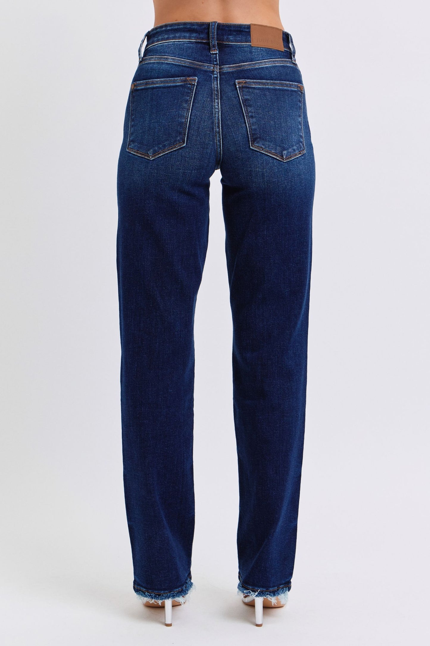 Judy Blue Me + U Raw Hem Straight Leg Jeans (0-24W)