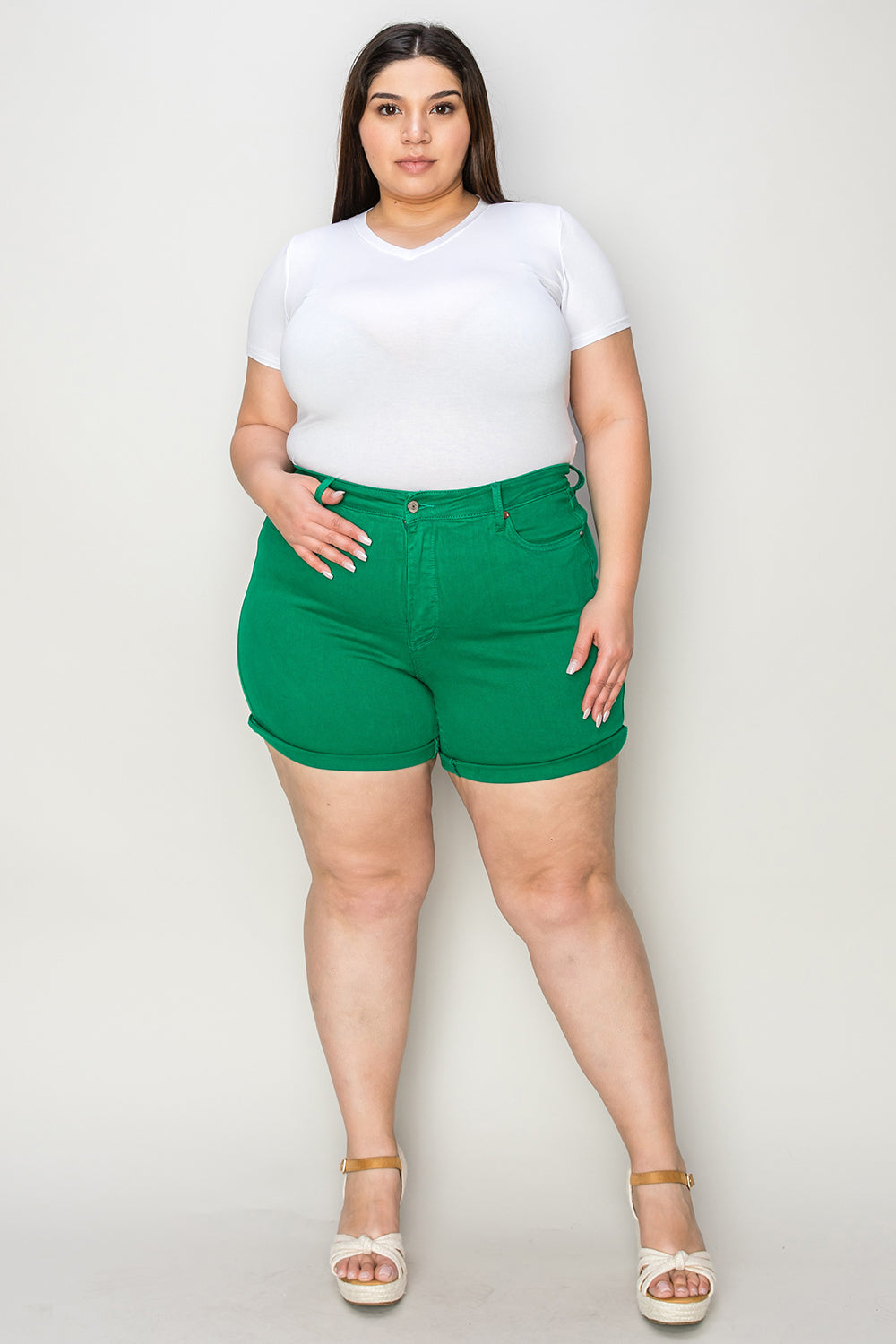Judy Blue With You Around Tummy Control Shorts (S-3X)