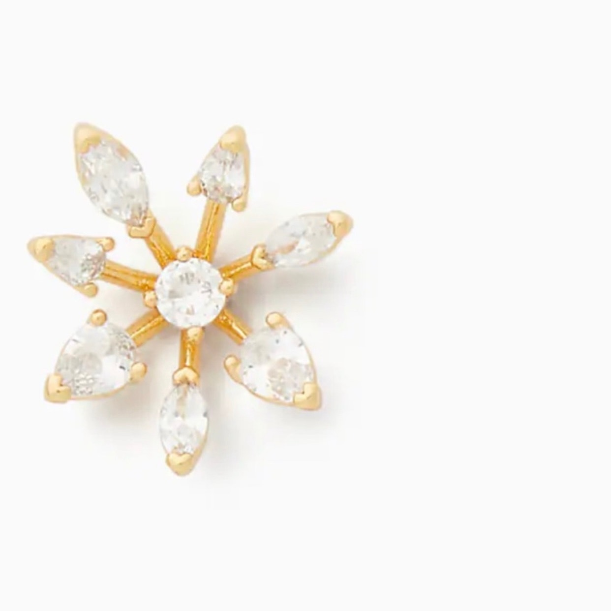 Kate Spade Snow Day Cubic Zirconia Gold Snowflake Stud Earrings