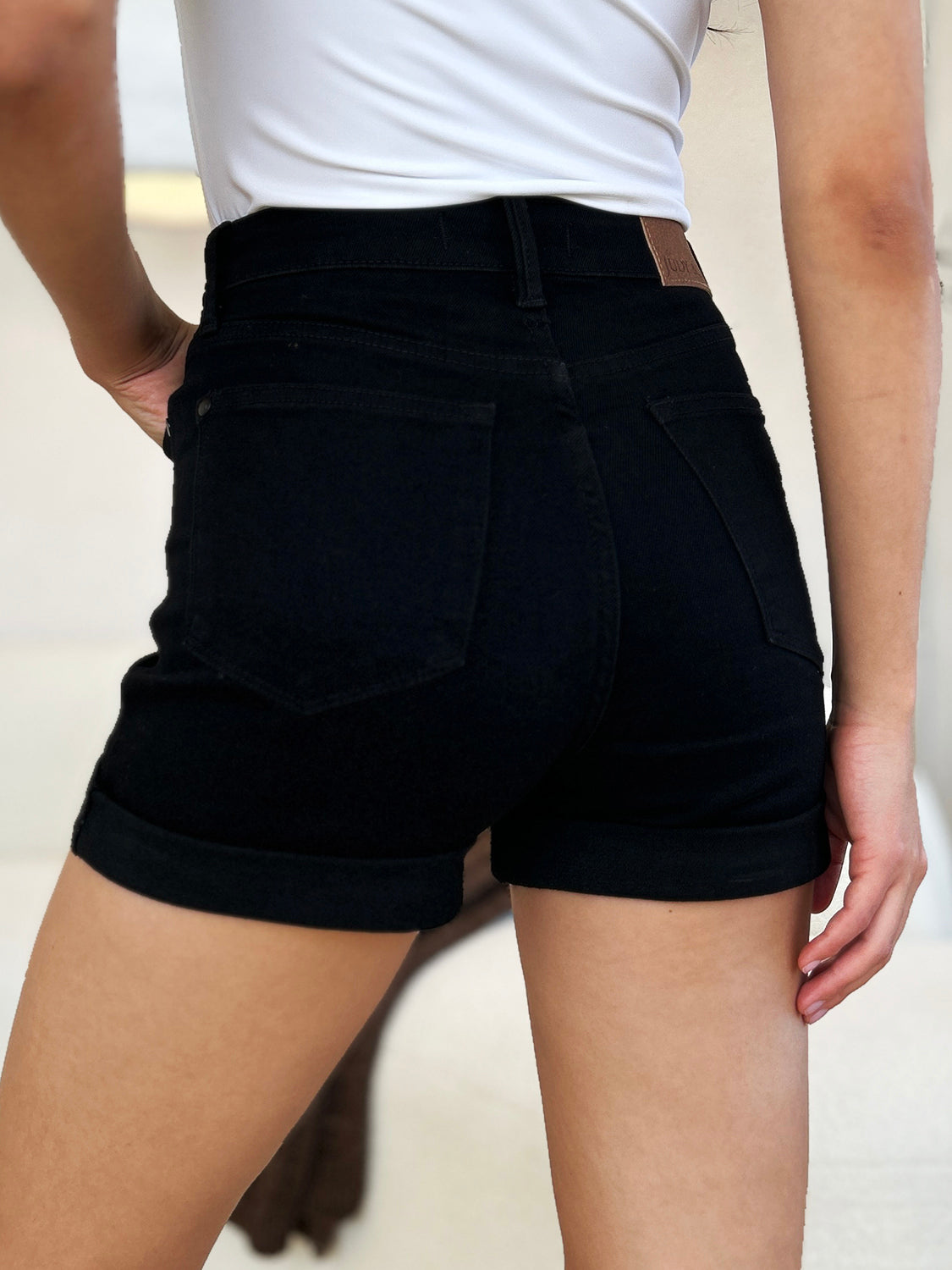 Judy Blue Rough Landing Tummy Control Cuffed Denim Shorts (S-3X)