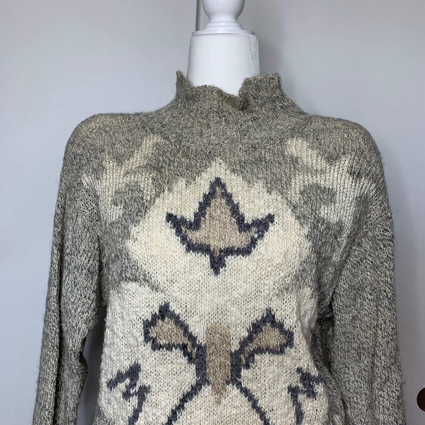 Vintage 80s Liz Claiborne chunky knit turtleneck sweater SZ M