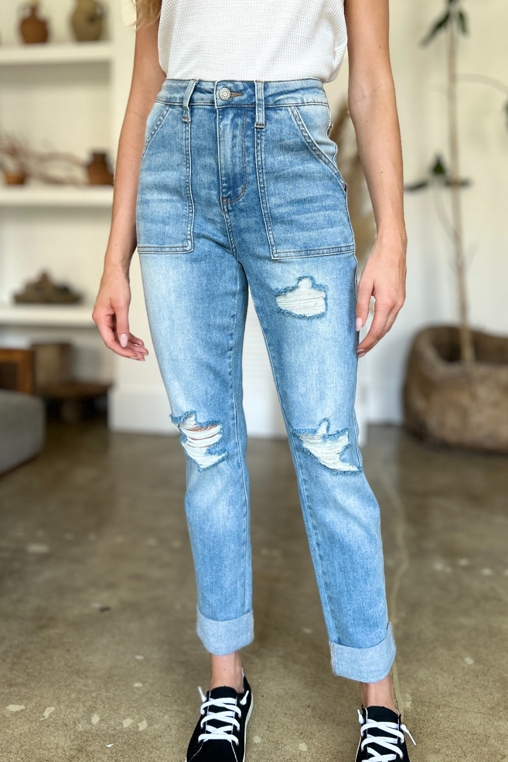 Judy Blue Hep Alien Boyfriend Jeans (0-24W)