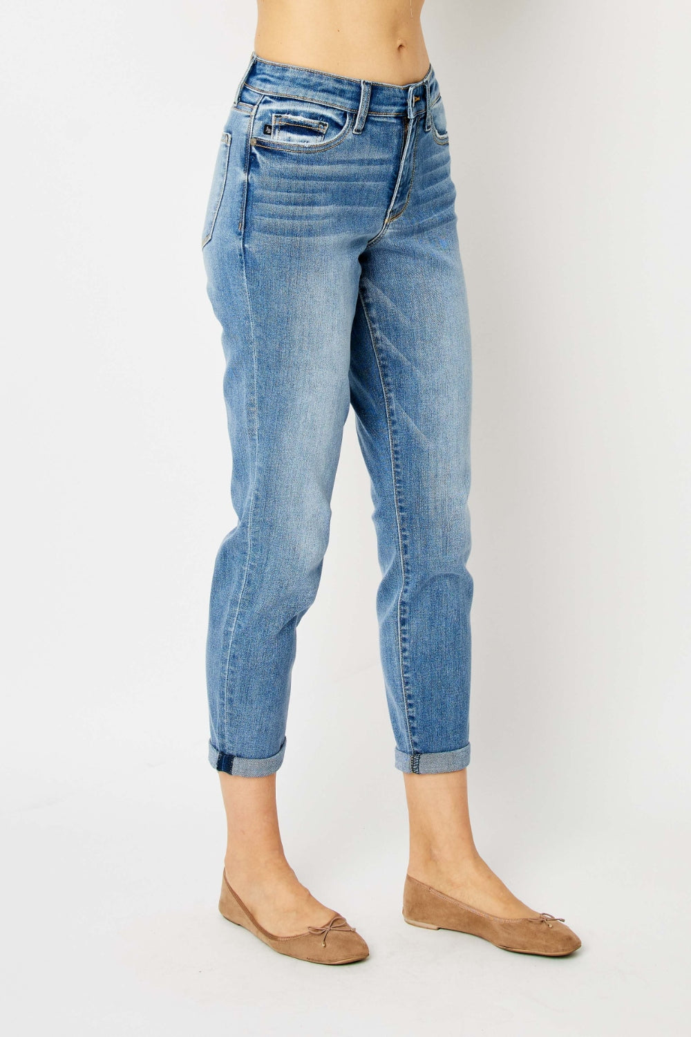 Judy Blue Bunny & Me Cuffed Straight Leg Jeans (0-24W)