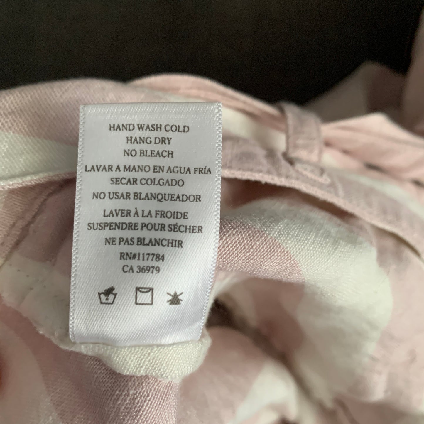 Rails Katy pink striped belted linen blend shorts SZ M