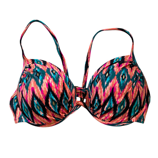 Shade & Shore ikat print push up bikini swim top SZ 34C