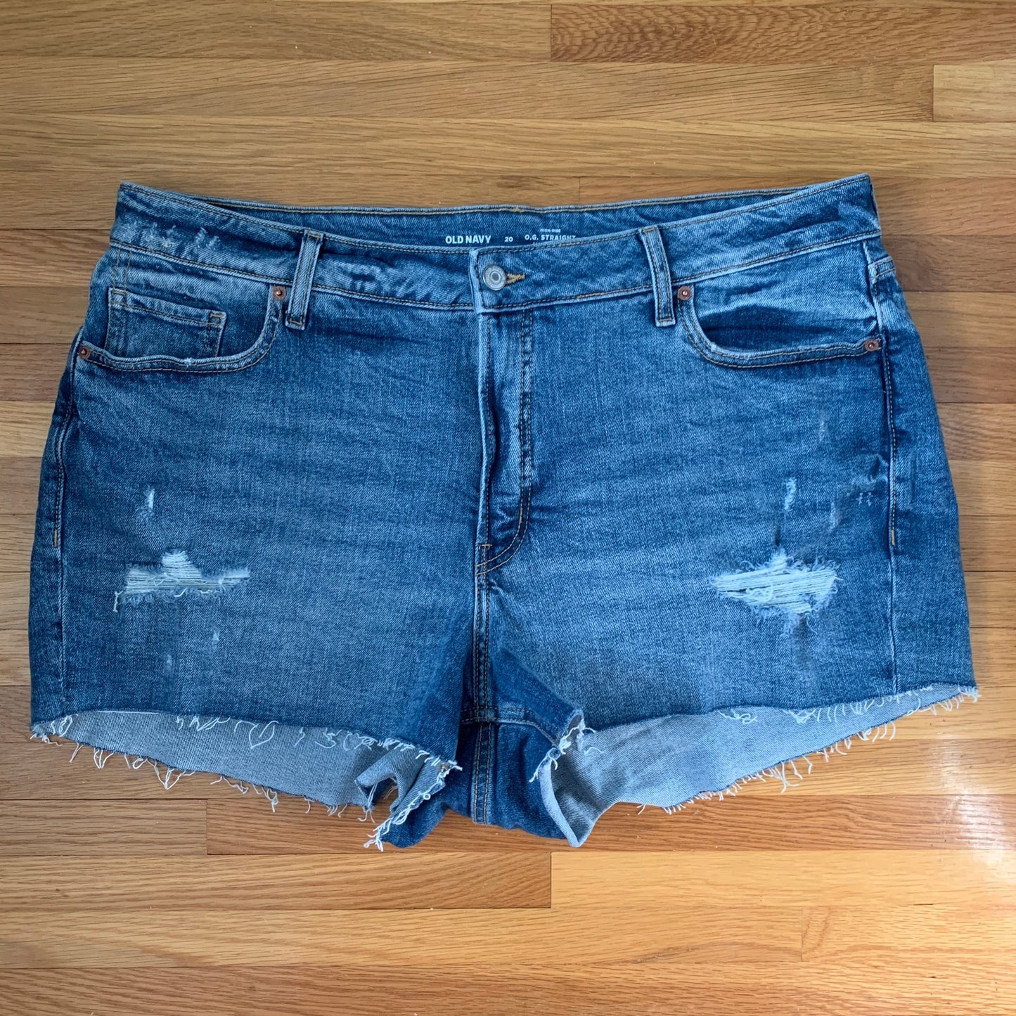 Old Navy OG Straight raw hem denim jean shorts SZ 20