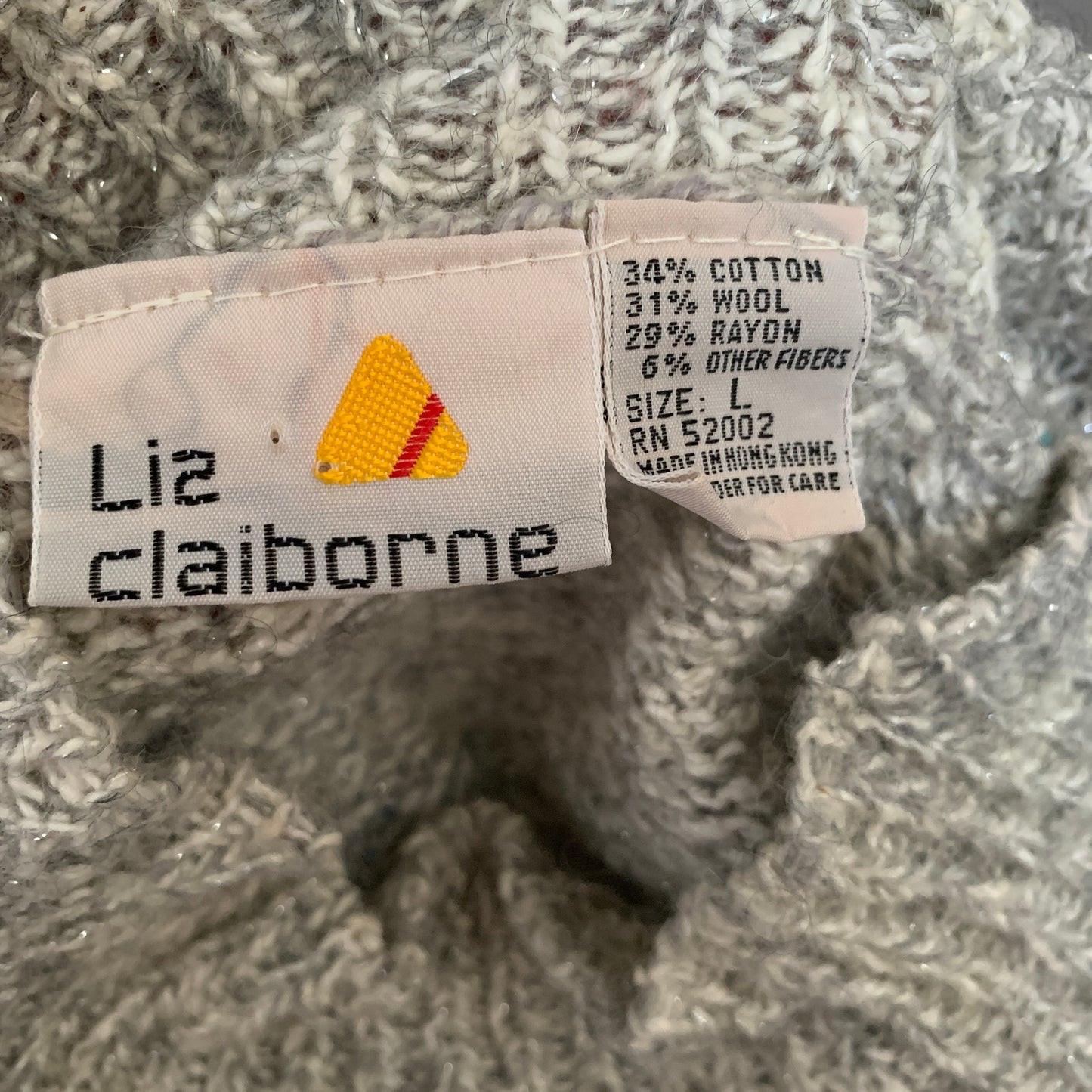 Vintage 80s Liz Claiborne chunky knit turtleneck sweater SZ M