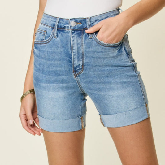 Judy Blue Dear Bobbie Tummy Control Denim Shorts (S-4X)