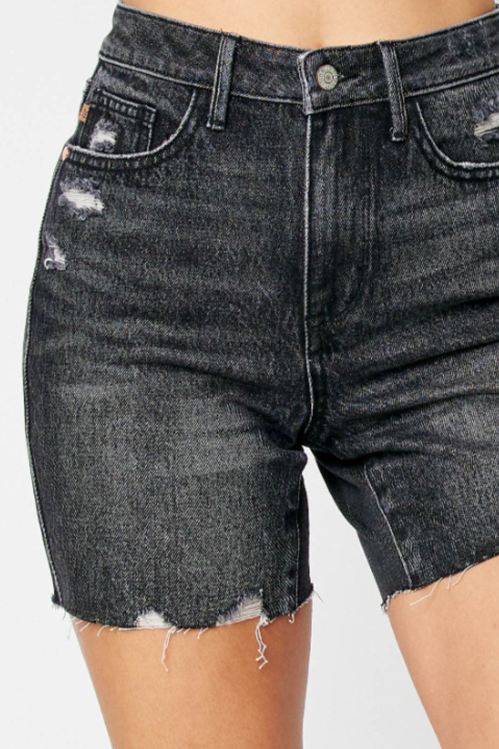 Judy Blue City of Devils Tummy Control Denim Shorts (S-3X)