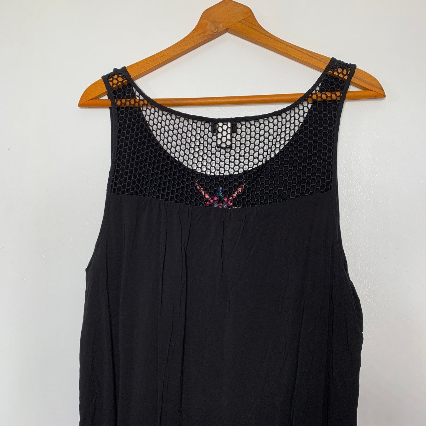 Torrid black embroidered tank dress swim cover up SZ 2X