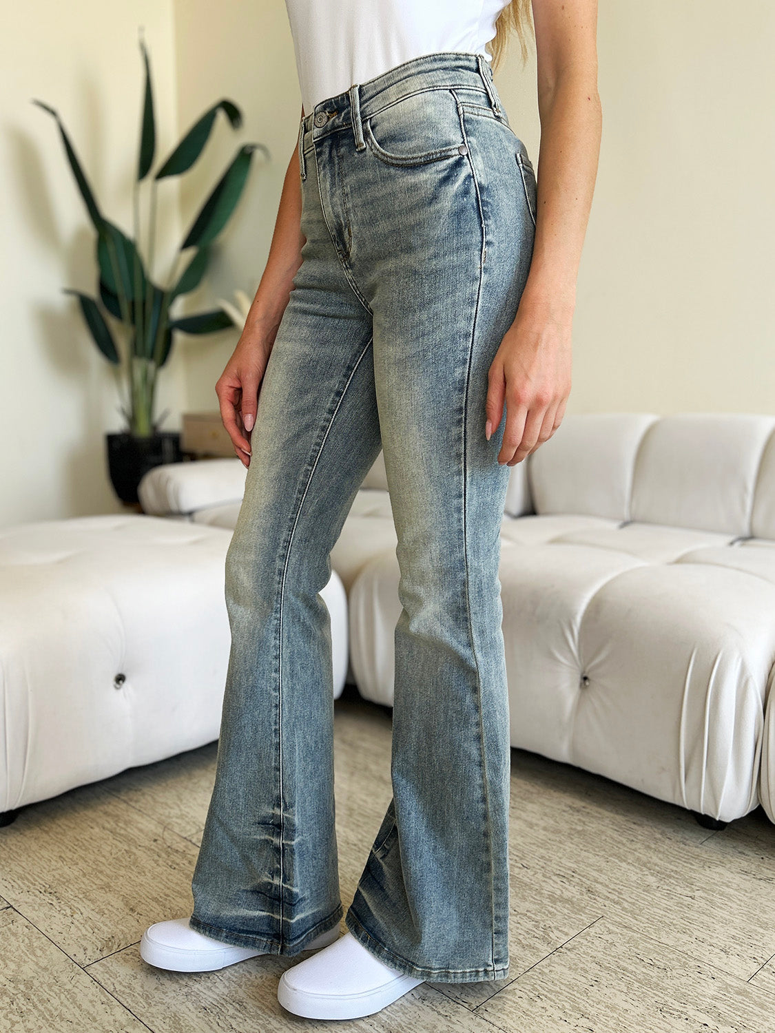 Judy Blue As If Faded Flare Jeans (0-24W)