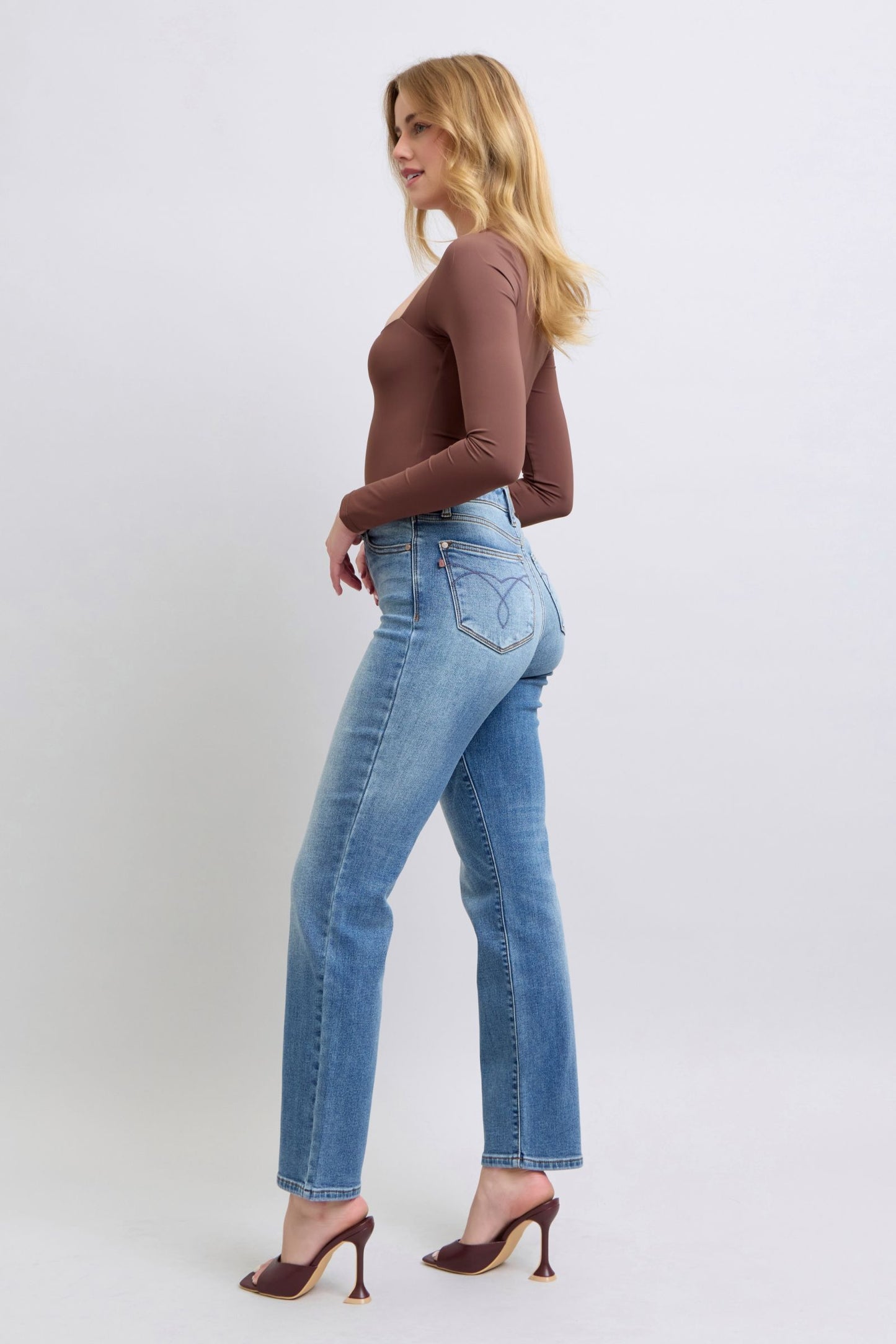 Judy Blue Go Getter Thermal Straight Leg Jeans (0-24W)