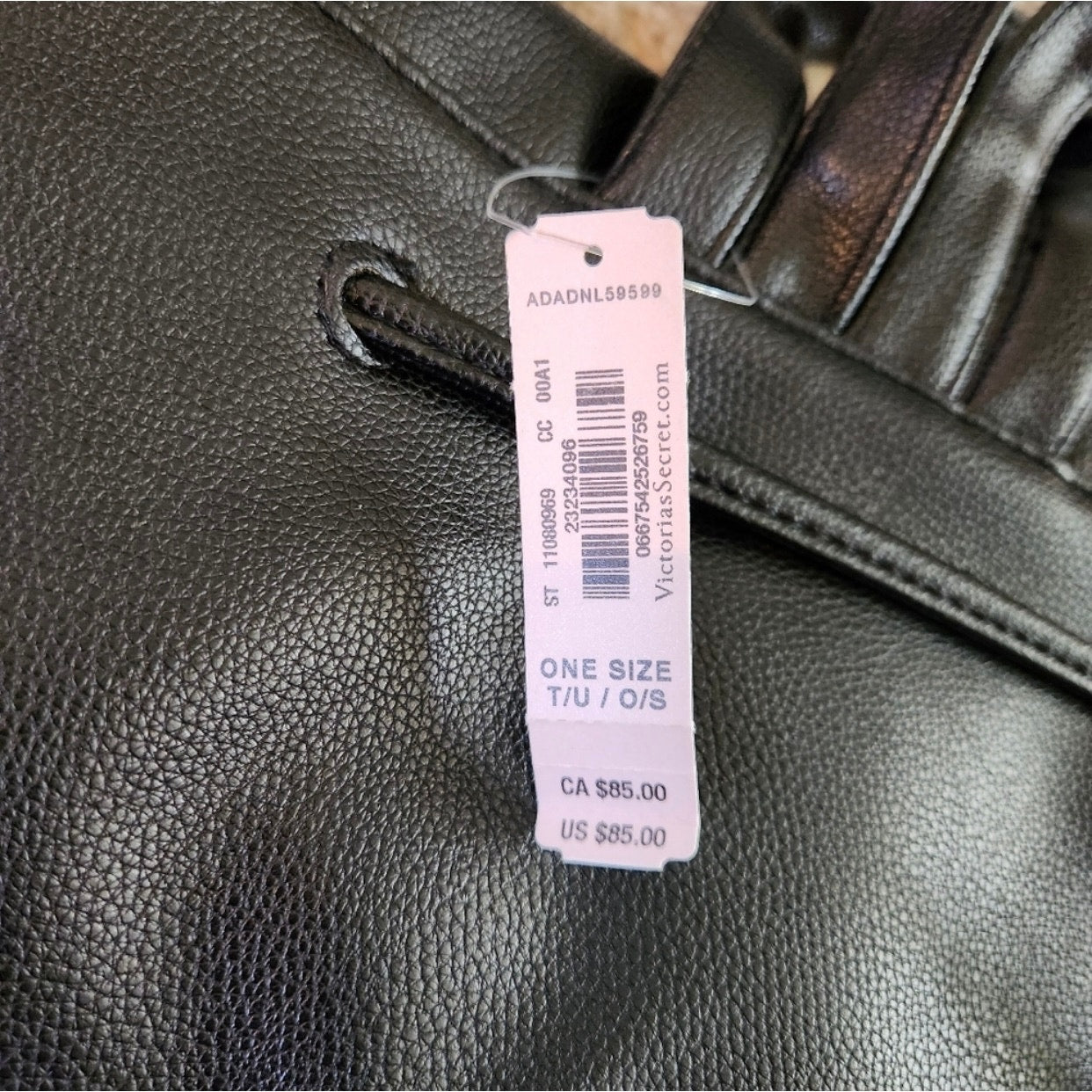 Victoria's Secret vegan leather drawstring backpack