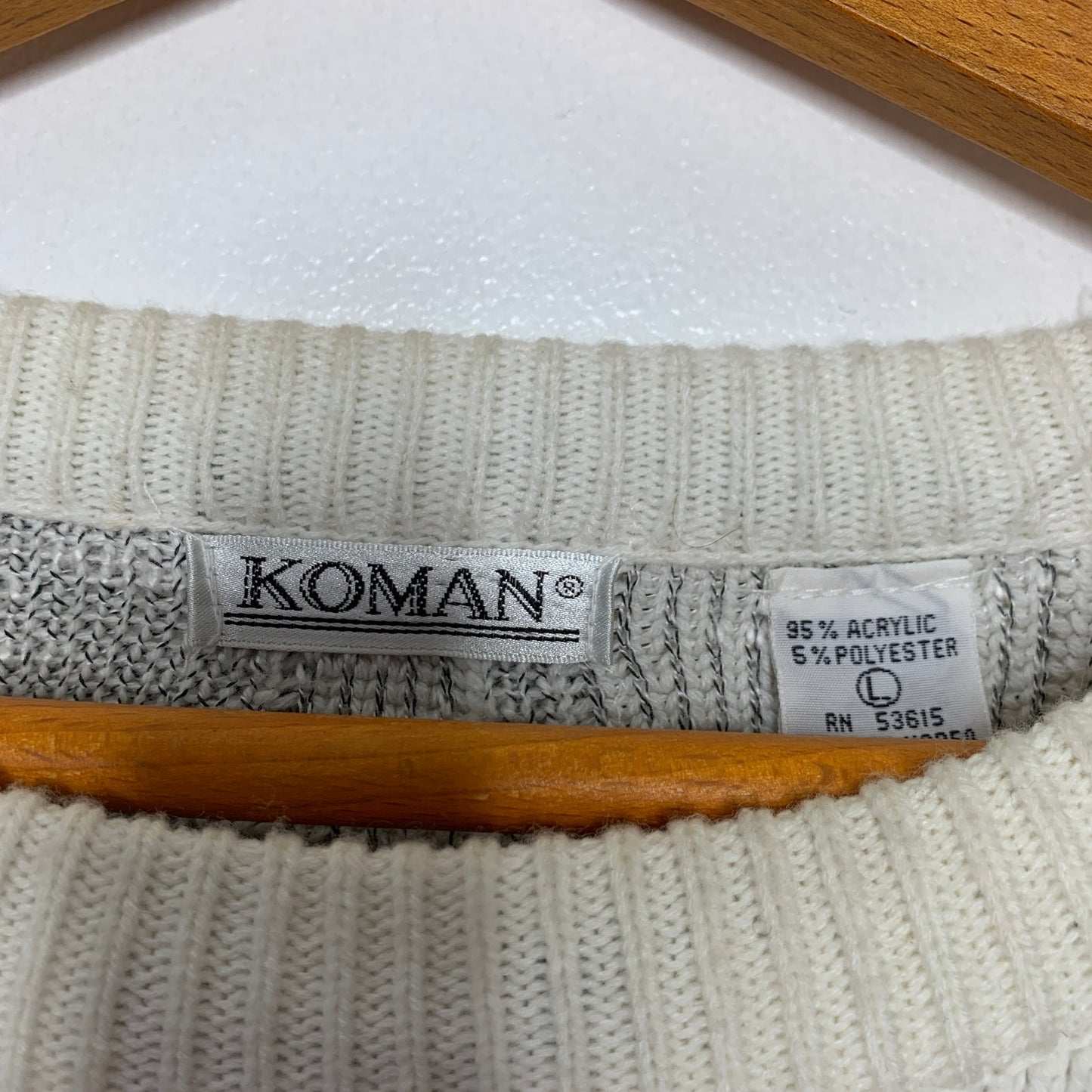 Vintage 90s Koman swirled chunky knit sweater SZ L