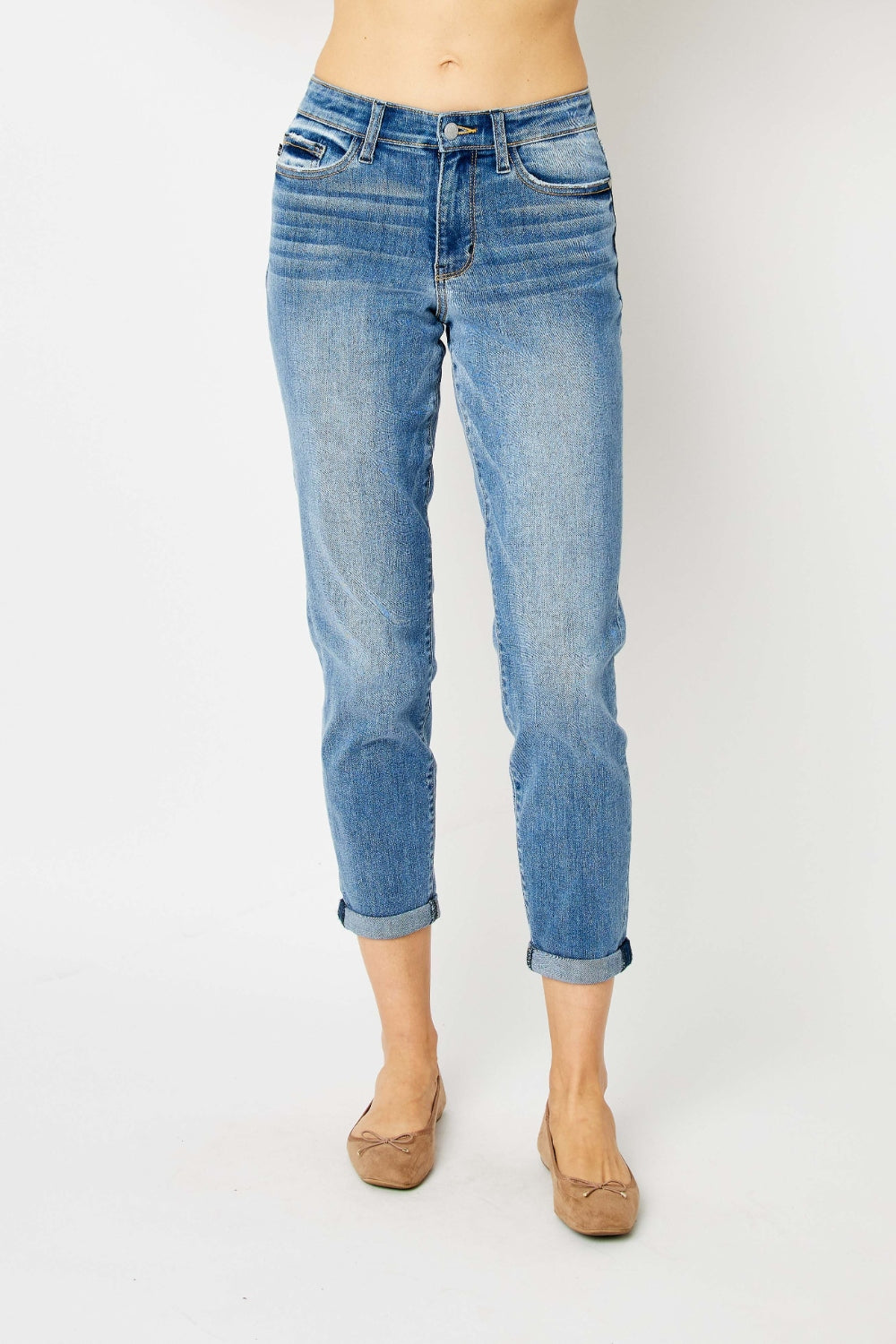 Judy Blue Bunny & Me Cuffed Straight Leg Jeans (0-24W)
