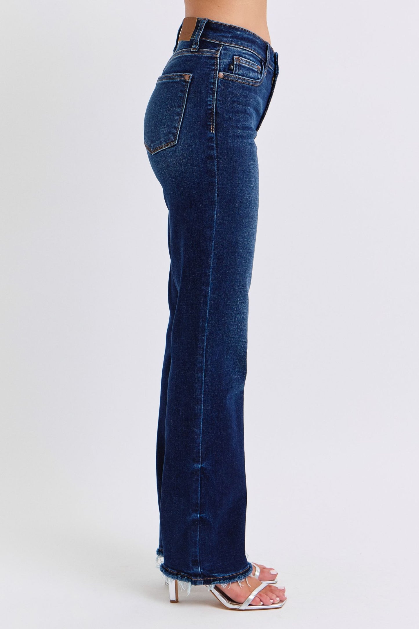 Judy Blue Me + U Raw Hem Straight Leg Jeans (0-24W)