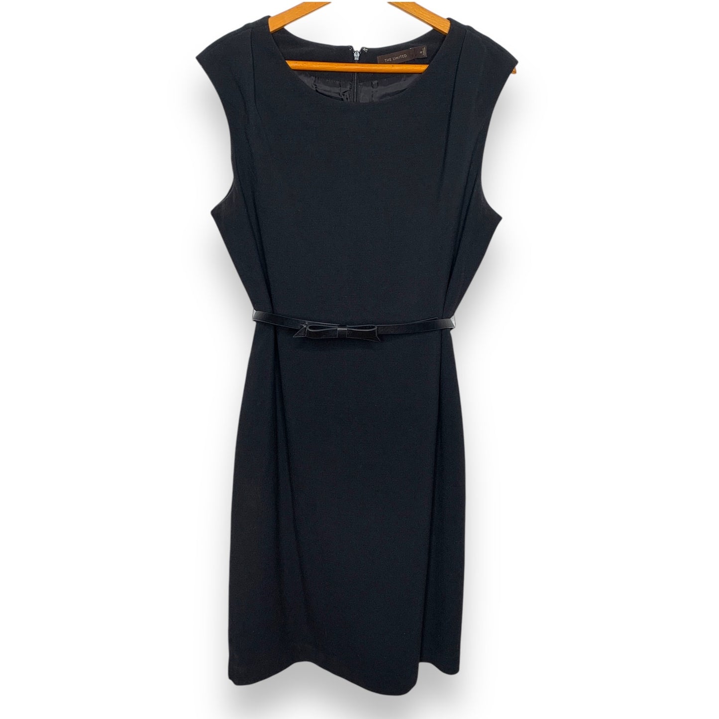 The Limited black bow belted sleeveless sheath dress SZ 14