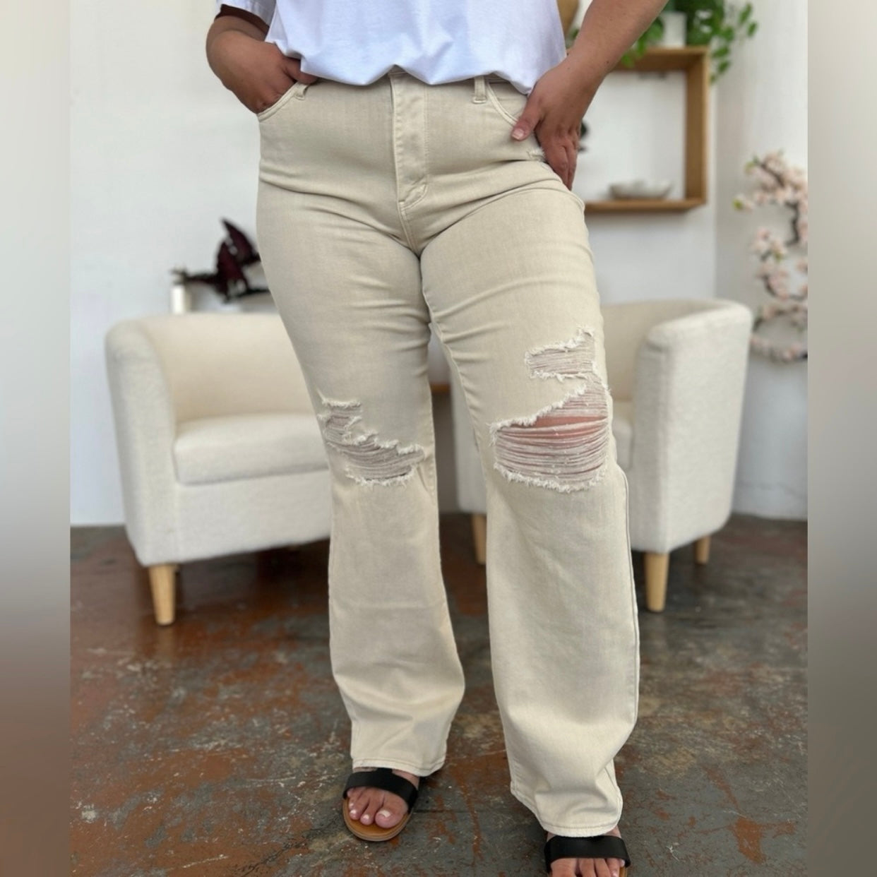 Judy Blue This Town Wide Leg Jeans (0-24W)