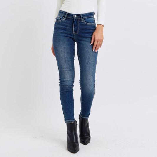 Judy Blue Not Like Us Thermal Skinny Jeans (0-24W)