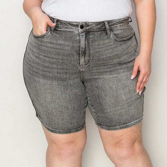 Judy Blue Living After Midnight Stone Wash Denim Shorts (S-3X)