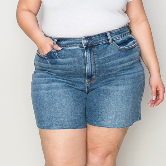 Judy Blue Breaking the Law Cut Off Denim Shorts (S-4X)