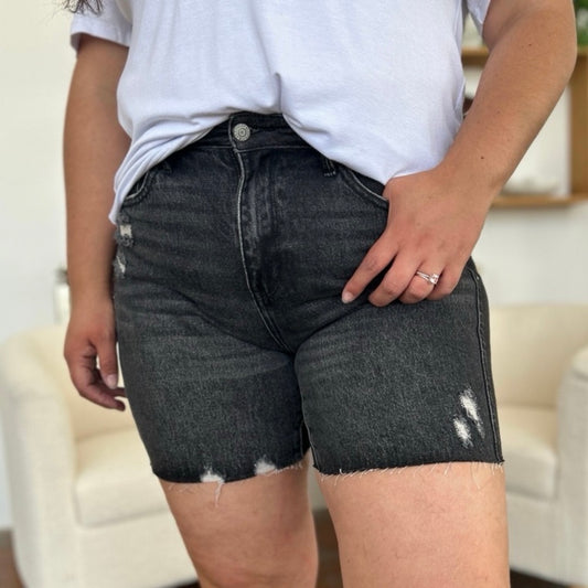 Judy Blue City of Devils Tummy Control Denim Shorts (S-3X)