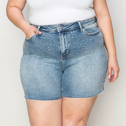 Judy Blue Rodeo Queen Rhinestone Denim Shorts (S-3X)