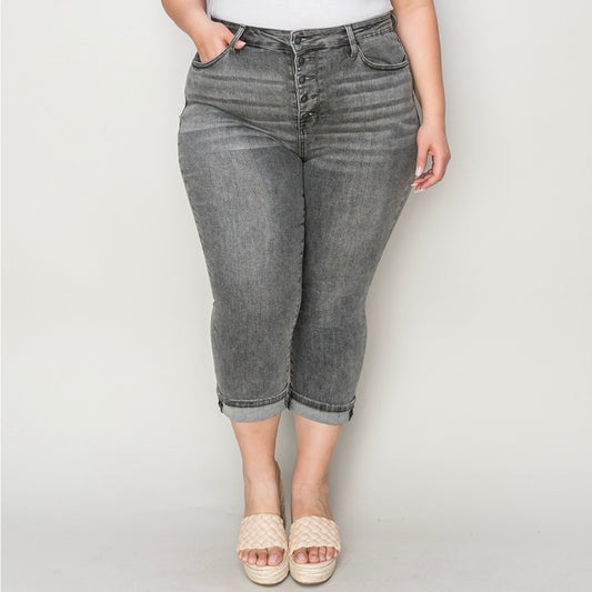 Judy Blue Lights + Sounds Button Fly Cuffed Capris (0-24W)