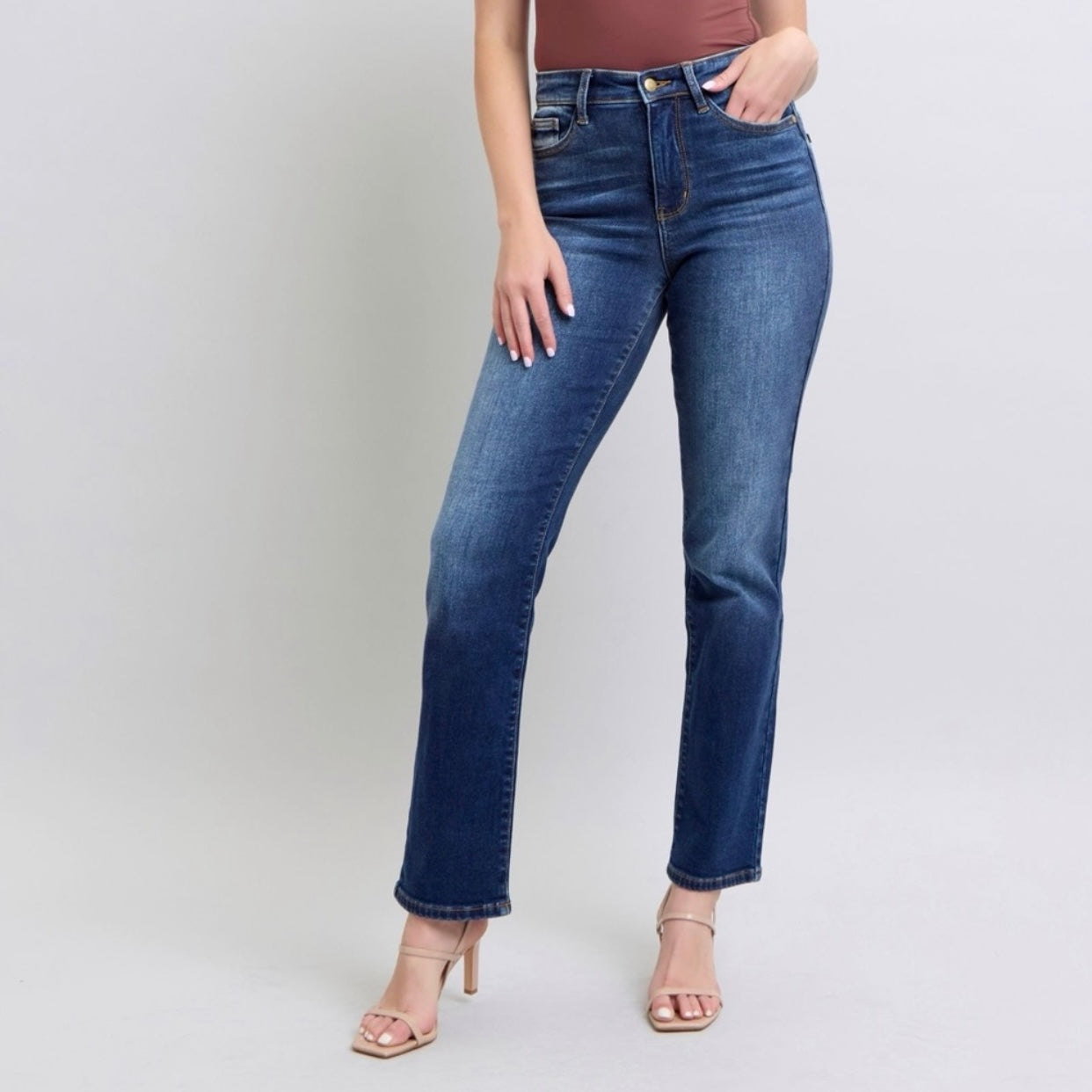 Judy Blue Back to December Straight Leg Jeans (0-24W)