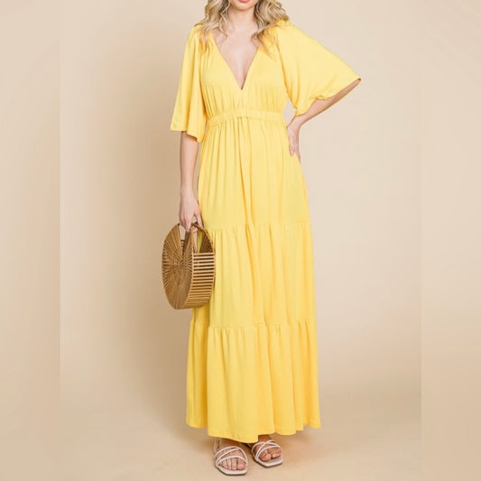 Culture Code Coming Home Backless Plunge Dress (S-XL)