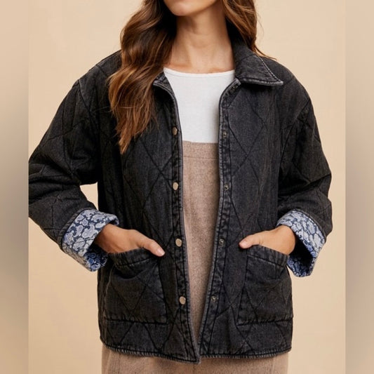 ANNIEWEAR Portland Quilted Denim Barn Jacket (S-XL)