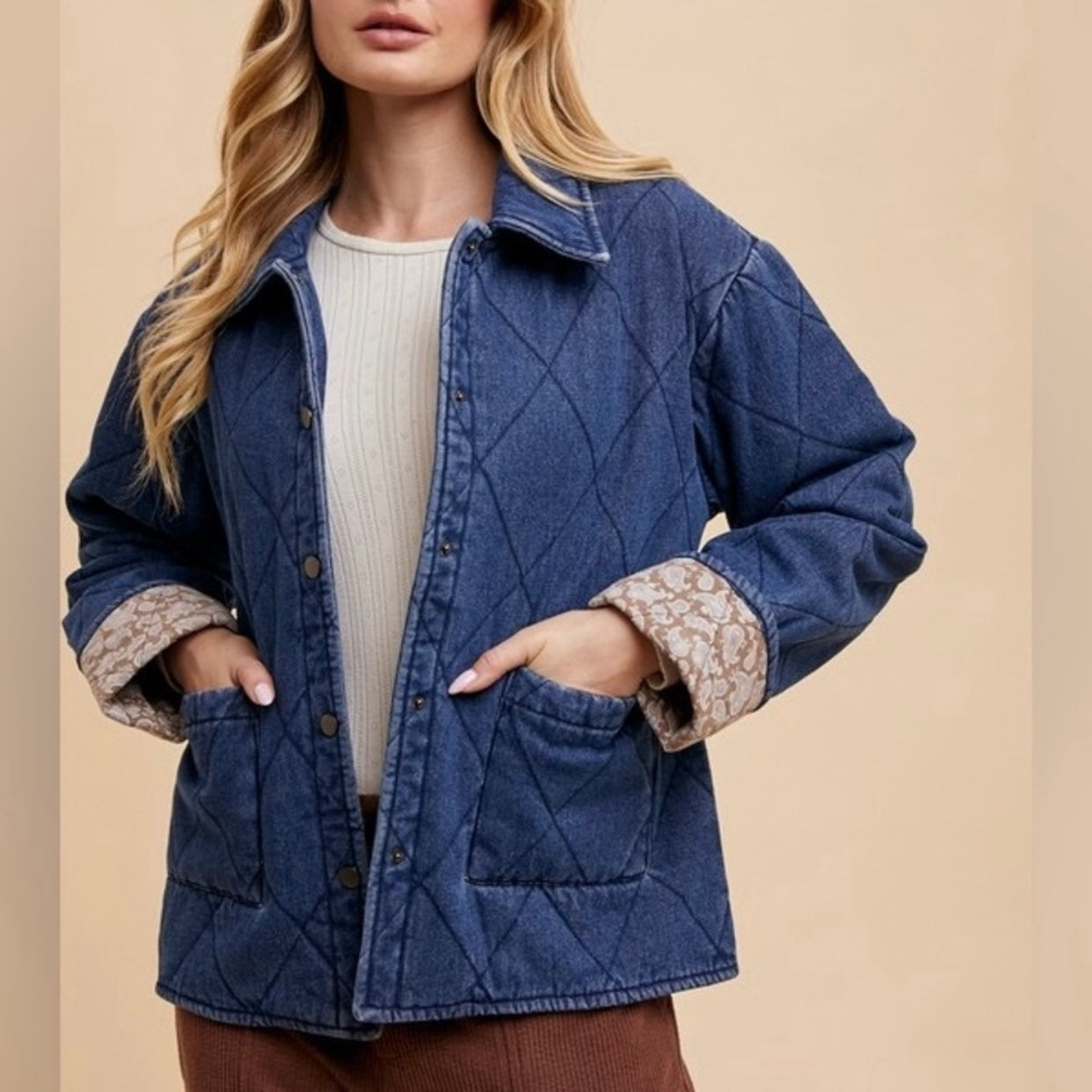 ANNIEWEAR Portland Quilted Denim Barn Jacket (S-XL)